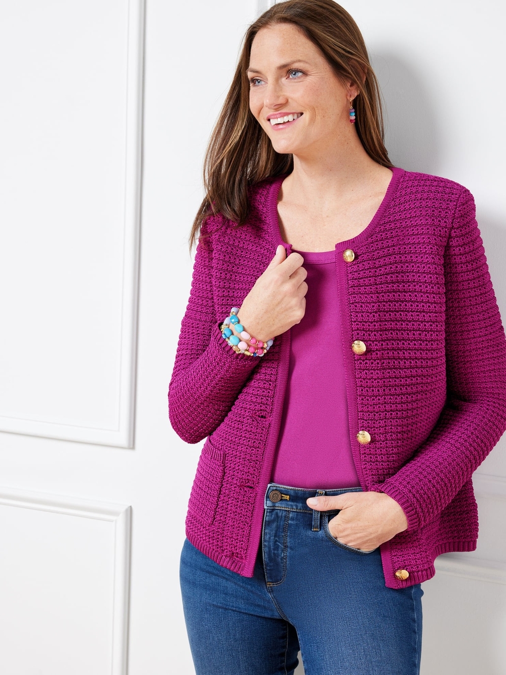 Talbots Kate Knit Button-Front Sweater Cardigan Size Petite XL